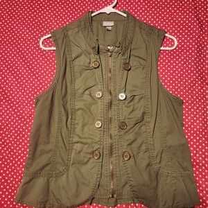 Olive Green Sleeveless Vest